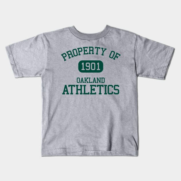 Property of Oakland Athletics 1901 Kids T-Shirt by Funnyteesforme